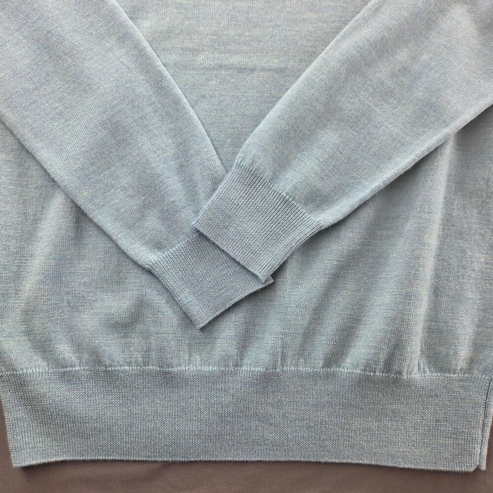 NWT Christian Lacroix Extra Fine Merino Wool Sweater Mens Small Teal Crewneck - Picture 8 of 11